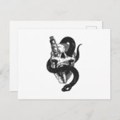 Schädel mit Schlange Postkarte (Vorne/Hinten)