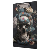 Schädel mit Schlange und Blume Klemmbrett (Links)