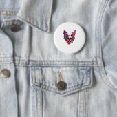 Schädel mit Schmetterlingsflügeln Button (Beispiel)