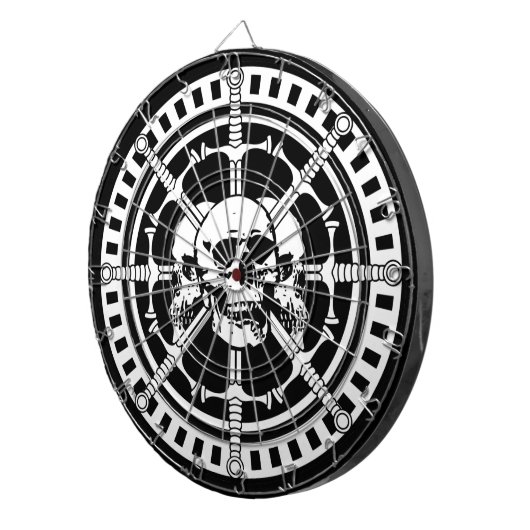 Schädel mit Schwertern Dartscheibe (Vorderseite rechts)