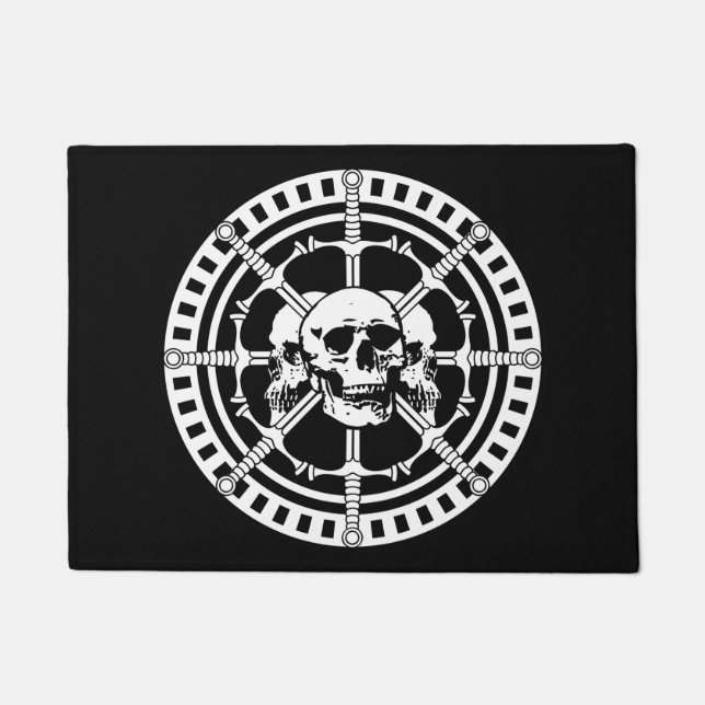 Schädel mit Schwertern Fußmatte (Vorderseite)