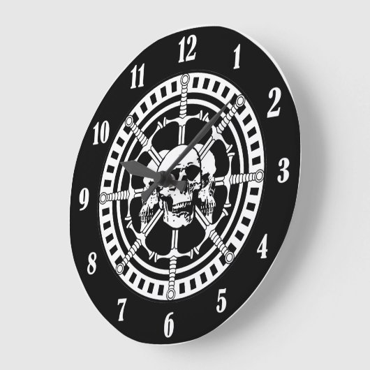 Schädel mit Schwertern Große Wanduhr (Winkel)