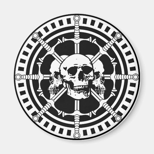 Schädel mit Schwertern Magnet (Vorne)