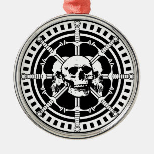 Schädel mit Schwertern Ornament Aus Metall