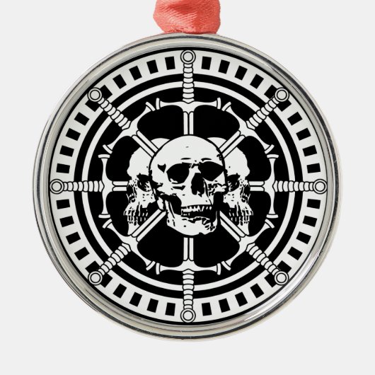 Schädel mit Schwertern Ornament Aus Metall (Vorne)