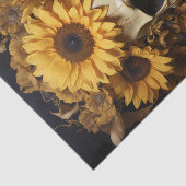 Schädel mit Sonnenblumen Gold Seidenpapier (Ausschnitt)