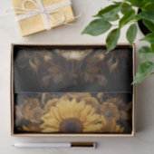 Schädel mit Sonnenblumen Gold Seidenpapier (Geschenk)