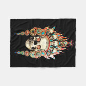 Schädel mit tibetanischem Kopfschmuck Fleecedecke (Vorderseite (Horizontal))