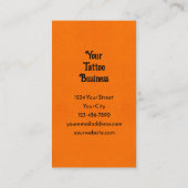 Schädel mit Top Hat Burnt Orange Blue Tattoo Artis Visitenkarte (Rückseite)