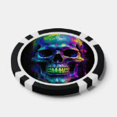 Schädel mit tropfender Regenbogenfarbe Pokerchips (Einzeln)