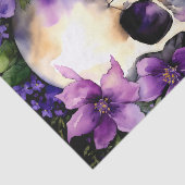 Schädel mit violetten Blüten Goth Seidenpapier (Ausschnitt)
