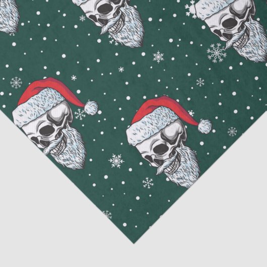 Schädel mit Weihnachtszettel aus Bart Seidenpapier (Detail)