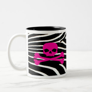 Schädel mit Zebra-Druck Zweifarbige Tasse