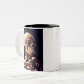 Schädel mit Zigarette, Van Gogh Zweifarbige Tasse (Vorderseite Links)