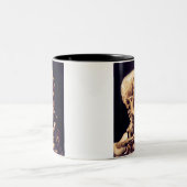 Schädel mit Zigarette, Van Gogh Zweifarbige Tasse (Mittel)