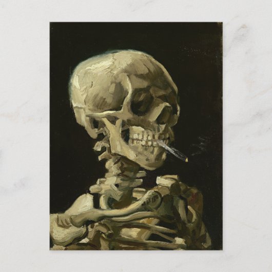 Schädel mit Zigarette von Van Gogh Postkarte (Vorderseite)