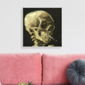 Schädel mit Zigarette von Van Gogh Wrapped Canvas Leinwanddruck (Insitu (Wohnzimmer))