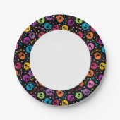 Schädel Muster 2 Pappteller (Vorderseite)