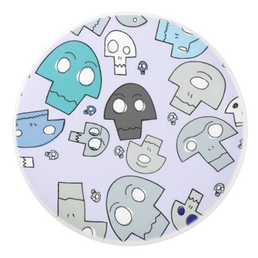 Schädel-Muster Keramikknauf (Vorderseite)