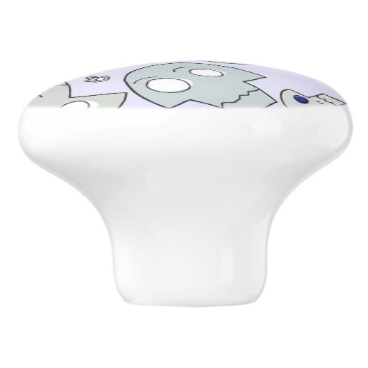 Schädel-Muster Keramikknauf (Seitenansicht)