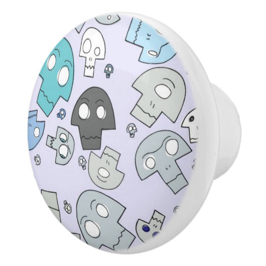 Schädel-Muster Keramikknauf (Rechts)