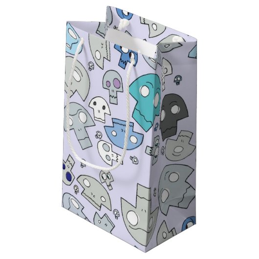 Schädel-Muster Kleine Geschenktüte (Rückseite Schrägansicht)