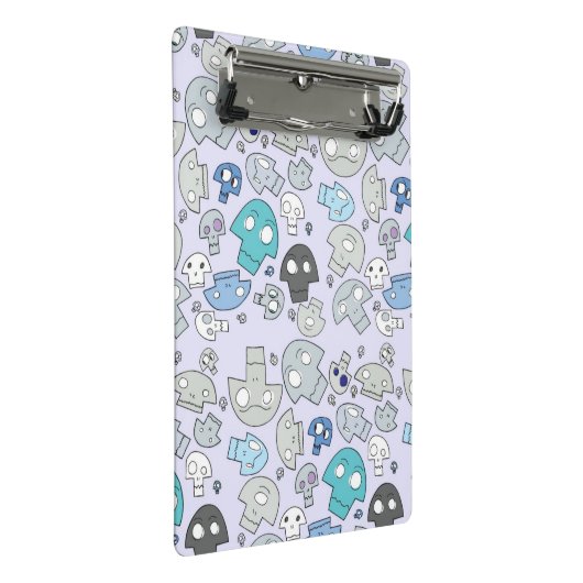 Schädel-Muster Mini Klemmbrett (Schrägansicht)