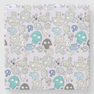 Schädel-Muster Steinuntersetzer