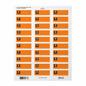 Schädel n Knochen schwarz orange Rücksendeetikette (Vorne)