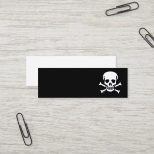 Schädel n Knochen schwarze Mini-Geschäftskarte Mini Visitenkarte