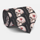 Schädel-'n-Rosen-Krawatte Krawatte (Gerollt)
