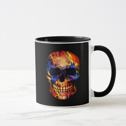 SCHÄDEL NEONFARBE ABSTRAKT TASSE (Rechts)