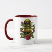 Schädel, Netze und Rosen-Tasse Tasse (Links)