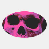Schädel Ovaler Aufkleber (Vorderseite)