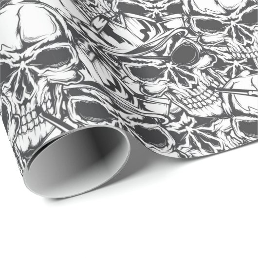 Schädel-Packpapier Geschenkpapier (Rolleneckpunkt)