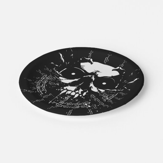 Schädel Pappteller (Schrägansicht)