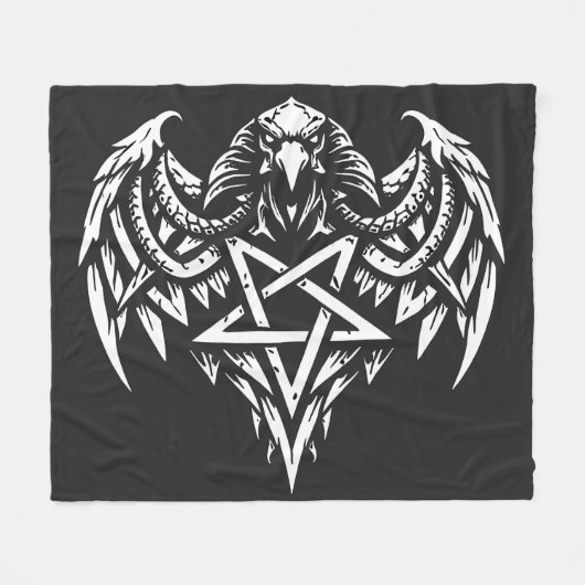 Schädel Pentagramm Tribal von BurnsInhell Fleecedecke (Vorderseite (Horizontal))