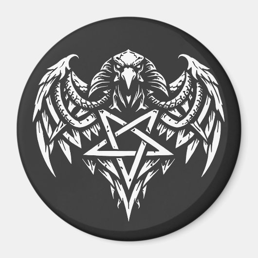 Schädel-Pentagramm-Tribal von BurnsInhell Magnet (Vorne)