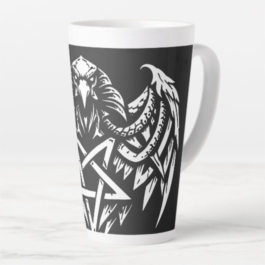 Schädel-Pentagramm-Tribal von BurnsInhell Milchtasse (Rechte Ecke)