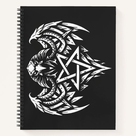Schädel-Pentagramm-Tribal von BurnsInhell Notizblock (Vorderseite)