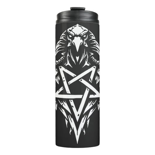 Schädel Pentagramm Tribal von BurnsInhell Thermosbecher (Vorderseite)