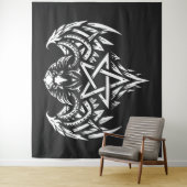 Schädel-Pentagramm-Tribal von BurnsInhell Wandteppich (Beispiel)