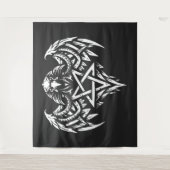 Schädel-Pentagramm-Tribal von BurnsInhell Wandteppich (Vorderseite)