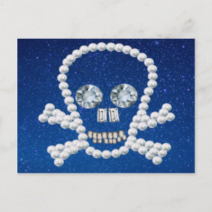 Schädel, Perlen Postkarte