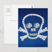 Schädel, Perlen Postkarte (Vorne/Hinten)