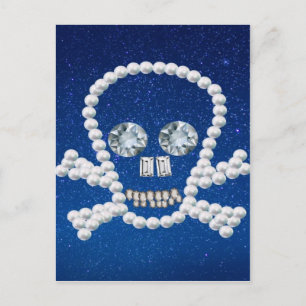 Schädel, Perlen Postkarte