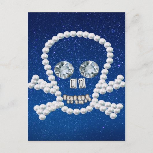 Schädel, Perlen Postkarte (Vorderseite)