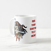 Schädel-Pirat mit Klinge und Haken durch Al Rio Kaffeetasse (Vorderseite Links)