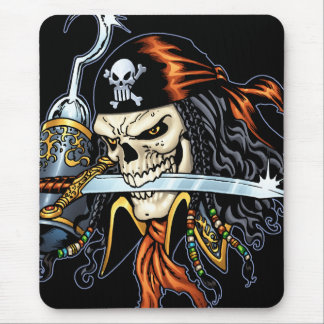 Schädel-Pirat mit Klinge und Haken durch Al Rio Mousepad