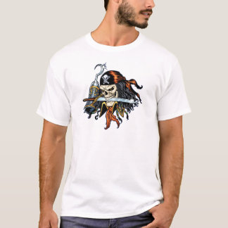 Schädel-Pirat mit Klinge und Haken durch Al Rio T-Shirt